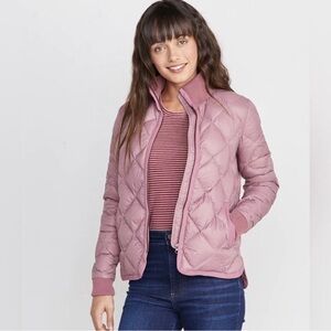 Marine Layer Meredith Quilted Down‎ Puffer Coat Women's XS Pink Full Zip Outdoor